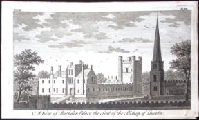 Lincolnshire Belvoir Castle Rare Georgian Copper Antique 1776 Engraving-98.