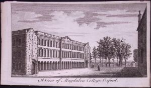 Magdalen College Oxfordshire Rare Georgian Copper Antique Engraving 1776-1.