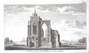 Lincoln Crowland Abbey Rare Georgian Copper Antique 1776 Engraving-115.