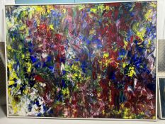 Olusegun Paul Andrew, Acrylic On Canvas, Rose Garden (Gift of Nature Series) 2020.