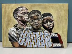 Dara Ricketts, Omo Kekere (Little Children), Acrylic On Canvas.