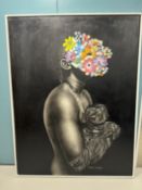 Damilola Olusegun, Charcoal & Acrylic On Canvas, Deja Vu 3, 2021.