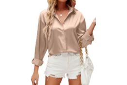9 x Womens Satin Shirts Lrt