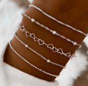 10 x Sets of 5 European and American Stylish nad Simple Daily Style Bracelets