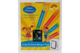 10 x Adam Pinkacci Clap N Glow Magic Writing Pad With Flourescent Pen L29