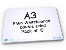 5 x Packs of 10 x A3 Plain Whiteboards L31b