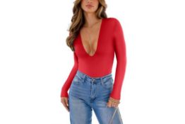 7 x Women's Plunge V Neck Long Sleeve