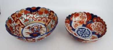Pair of Japanese Imari Scalloped Bowls – Circa 1900