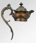 Antique Silver Plated Claret Jug Top Spout & Handle