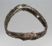 Vintage Continental Silver Panel Bracelet – Marked 835