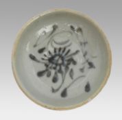 Small Korean Buncheong Brushwork Dish, Joseon Dynasty, 15th–16th Century