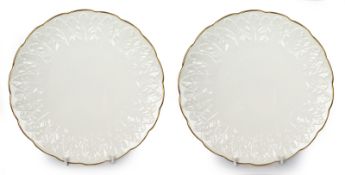 Pair of Royal Worcester Fern Leaf Plates