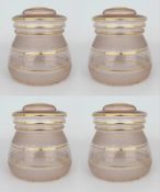 4 x Turned Pink Glass Lampshades