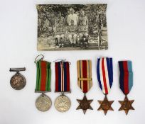 WWI & WWII Medal Group to Pte. J. Rowland, Devon Regiment, with Photograph