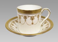 Royal Worcester Imperial Coffee Can & Saucer