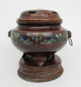 Antique Chinese Cloisonné Bronze Censer, c.1890