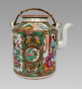 Antique Chinese Porcelain Teapot – Canton Famille Rose, c.1900