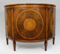 Elegant Neoclassical Style Inlaid Demilune Cabinet, Late 20th Century