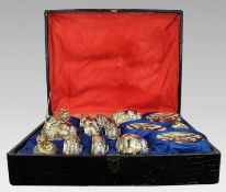 Japanese Moriage Dragonware Tea Set with Arhats – c.1950, Original Case