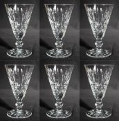 Set of 6 Vintage Waterford Cut Crystal Knopped Sherry Glasses