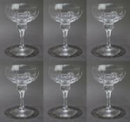 Set of 6 Elegant Vintage Crystal Champagne Saucers