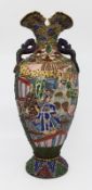 Large Antique Japanese Satsuma Moriage Vase c.1890