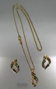 Vintage 14ct Gold Italian Necklace & Earring Set