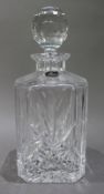 Vintage Royal Doulton Crystal Square Shaped Spirit Decanter