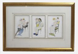 Triptych Paris Postcards Framed Modele Depose R & Cie