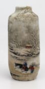 Antique Chinese Porcelain Snuff Bottle – Winter Landscape – c.1900