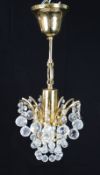 Fine Vintage Crystal Gold Plated Single Light Chandelier