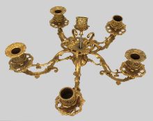Ornate Gilt Metal Girandole Candle Holders