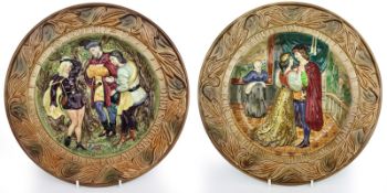 Pair of Beswick William Shakespeare Relief Chargers