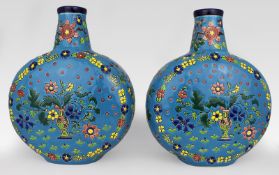 Pair of French Ceramic Moonflask Vases, c.1900