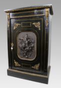 Napoleon III Ebonised Pier Cabinet with Electrotype Panel – French, c.1865