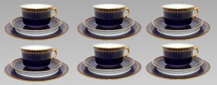 Set of 6 Romanov Collection Cobalt Blue Trios