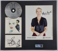 Annie Lennox & Dave Stewart Original Signatures In Mounted Display