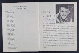 Gene Vincent & Gerry Marsden Signed 1965 Programme