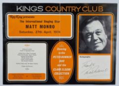 Matt Monro Signed 1974 Programme