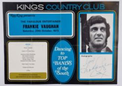 Frankie Vaughan Signed 1973 Programme