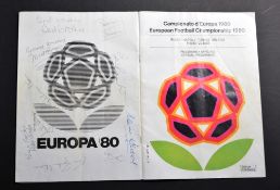 England Team & Staff Signed 1980 European Championship Programme