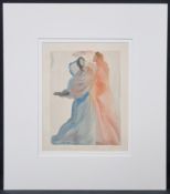 Salvador Dali “Beatrice's Splendour” Limited Edition Woodcut In Colours