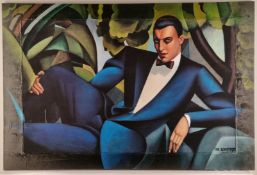 Tamara De Lempicka Very Large Hand Embellished Canvas