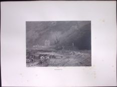J.M.W Turner Rare “Tynemouth Priory Northumberland” 1873 Picturesque Views in England-43