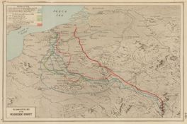 The Shifting Positions of the Western Front during WWI Coloured Map