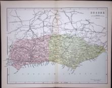 County Sussex 150 Years-Old 1875 Coloured Detailed Antique 1875 Map-58