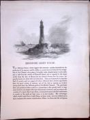 Cornwall Edystone Light House”J.M.W Turner Views from a Southern Coast Rare Engraving-74