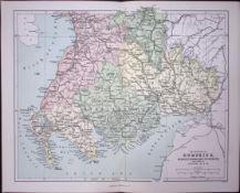 Dumfries, Wigtown, Lanark & Ayr Scotland 150 Years-Old Antique 1875 Map-12
