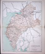 Lake District & Cumbria 150 Years-Old 1875 Coloured Detailed Antique 1875 Map-28