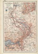 WW1 Map of British and German advances on the Western Front at Ypres and Messines